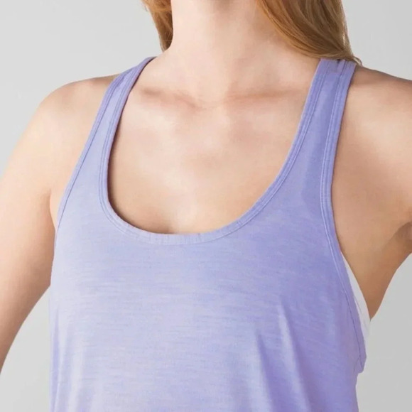 Lululemon| Salute the Sun Singlet Long Racerback Tank Heathered Lilac Size 6 - Picture 4 of 4